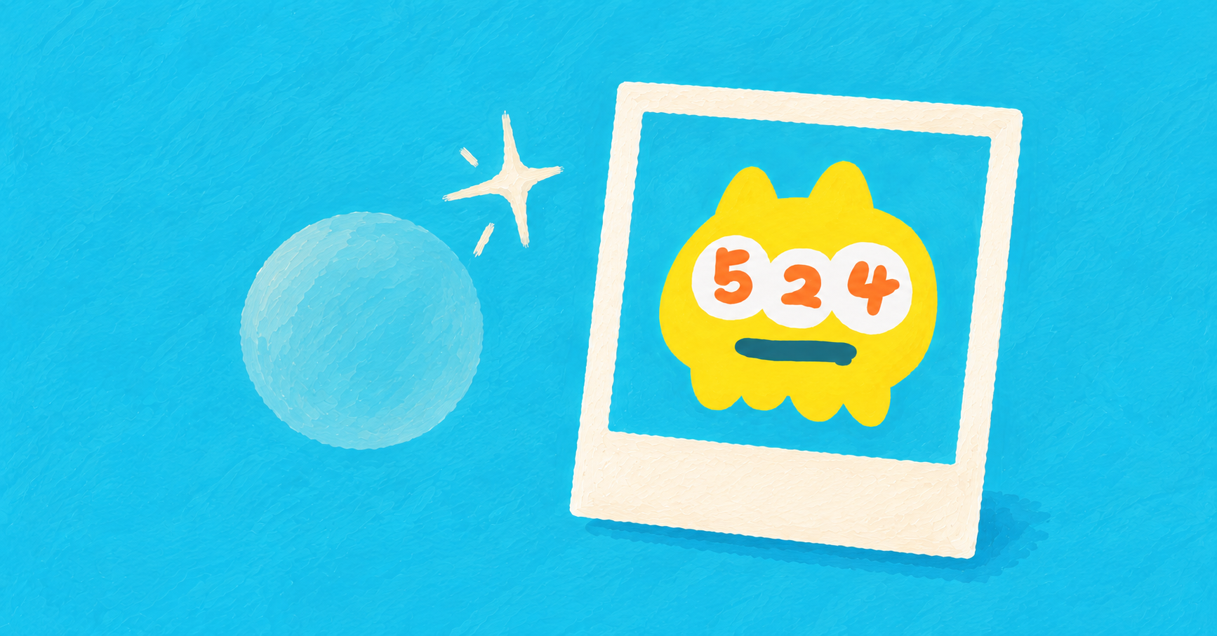 写真フレームの中にいる524のイラスト